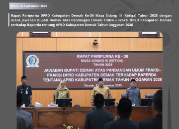 DPRD Demak Gelar Rapat Paripurna Ke-36 Masa Sidang III Tahun 2025