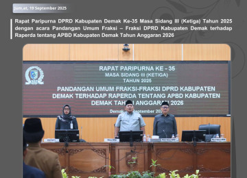 DPRD Kabupaten Demak Gelar Rapat Paripurna Ke-35 Masa Sidang III Tahun 2025