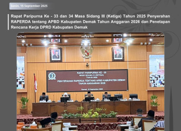 Rapat Paripurna DPRD Kabupaten Demak Ke-33 dan Ke-34 Masa Sidang III Tahun 2025 Berjalan Lancar