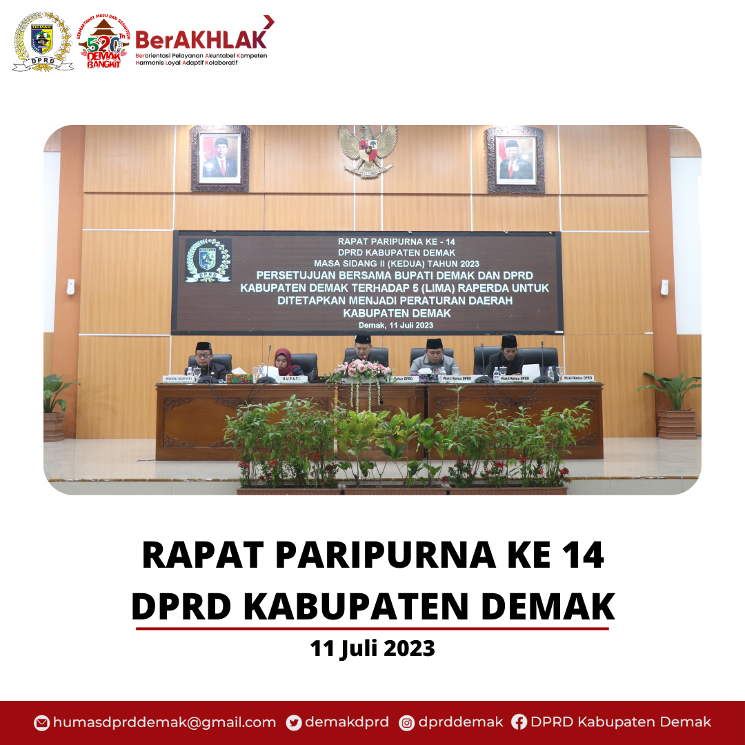 RAPAT PARIPURNA KE 14 DPRD KABUPATEN DEMAK - DPRD DEMAK