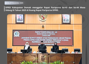 Rapat Paripurna Ke-43 dan Ke-44 DPRD Kabupaten Demak Bahas Empat Raperda